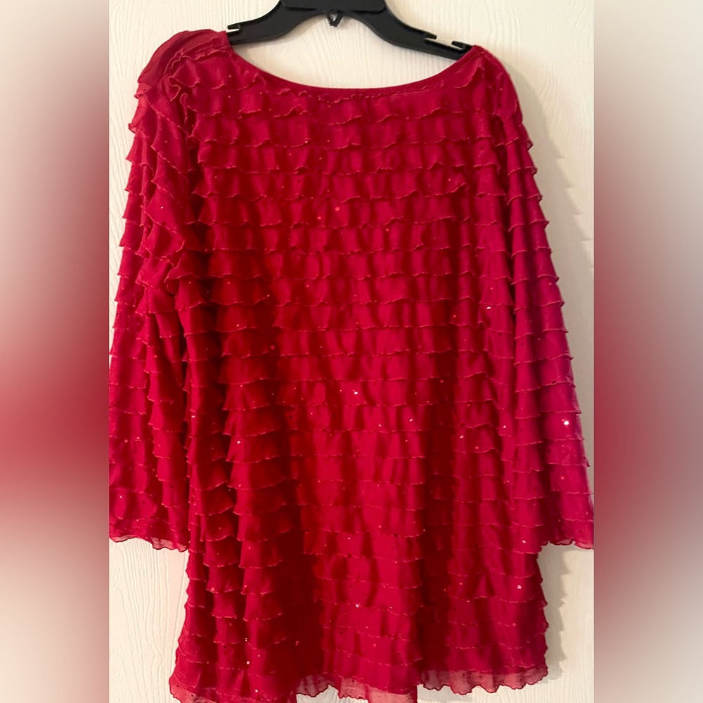 Red Ruffled Top - Picture 2 of 4
